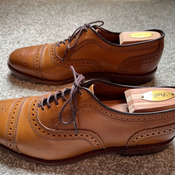 Allen Edmonds Strand Mens Cap Toe Oxford Dress Shoes 9.5 D Walnut Brown Leather - Picture 4 of 9